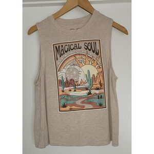 Obsessive Love Beige Rayon Spandex Stretch Top Size XL Casual Everyday Wear